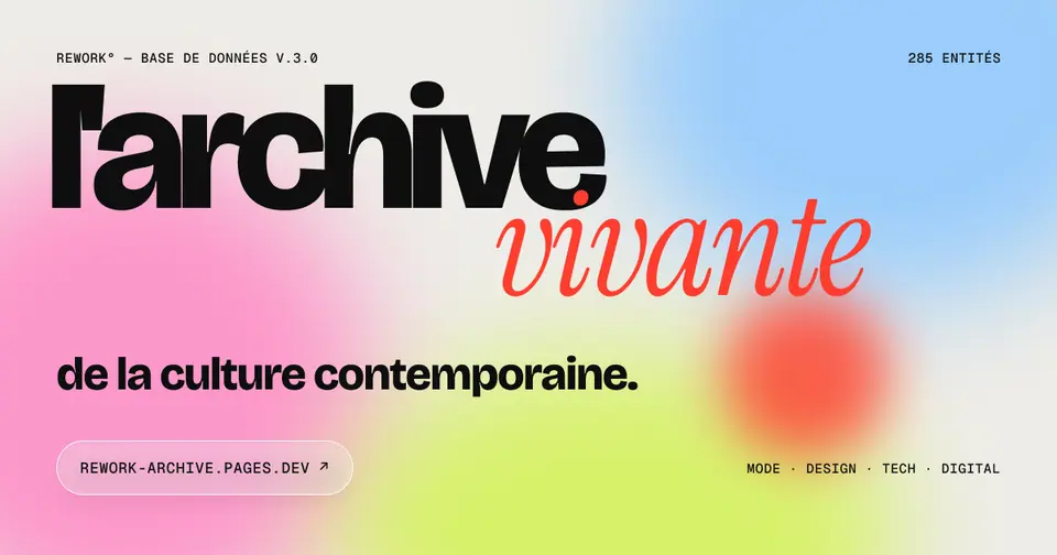 Visuel de partage REWORK, « l’archive vivante »